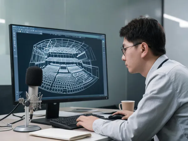 Acoustic design engineer at prediction workstation