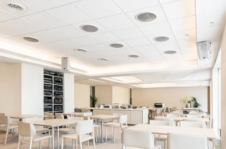 Distributed commercial audio installation