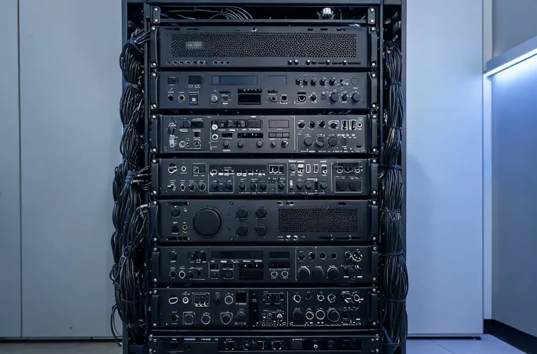 Networked audio rack and mixing control